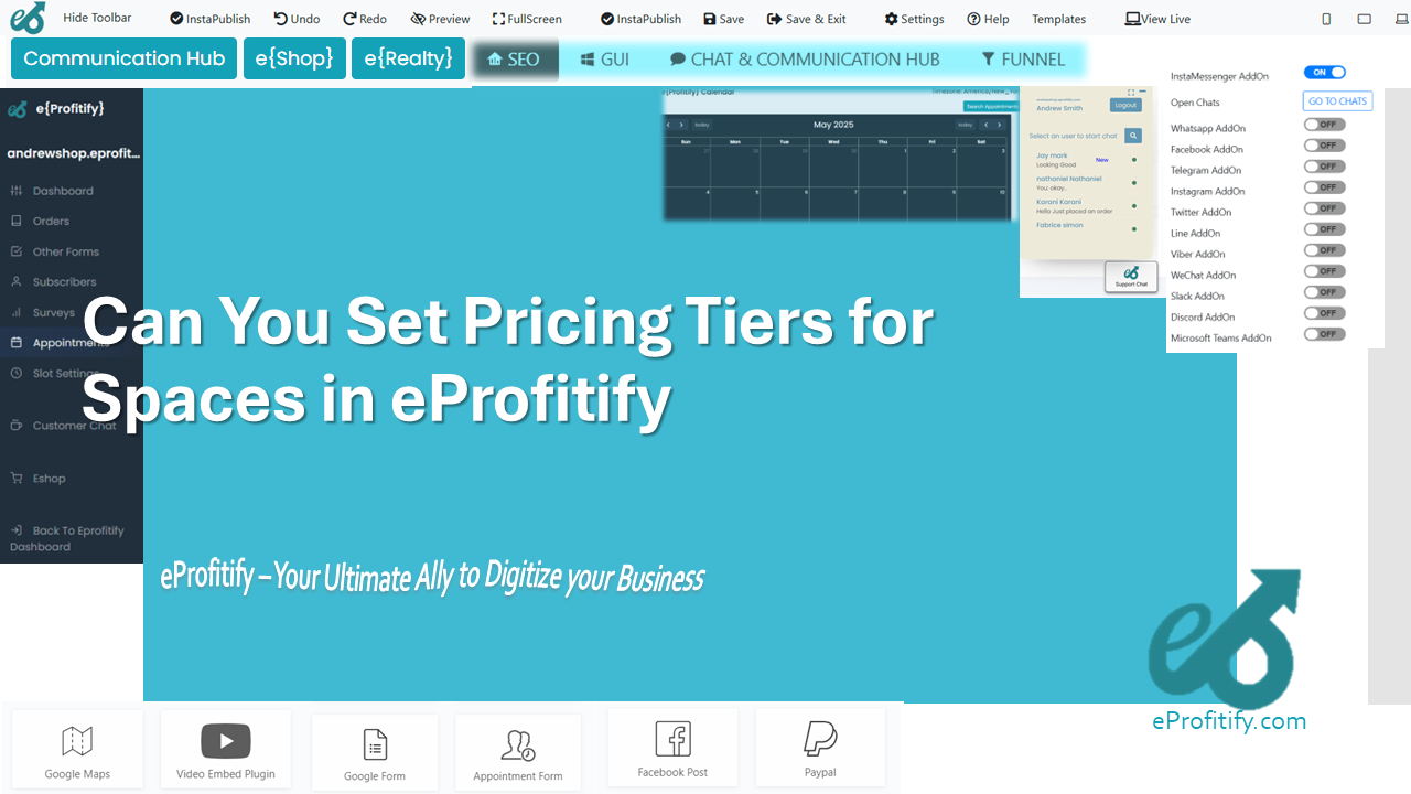 Can You Set Pricing Tiers for Spaces in eProfitify